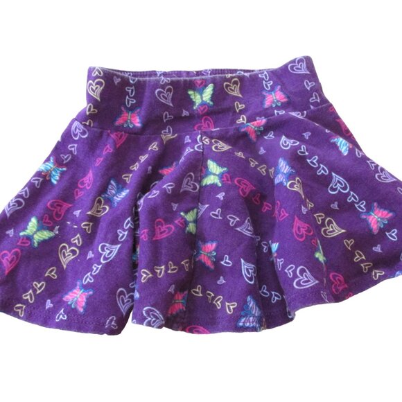 Garanimals Pull On Skirt Infant Girls Size 12M‎ Purple Butterfly Hearts Elastic - Picture 1 of 4